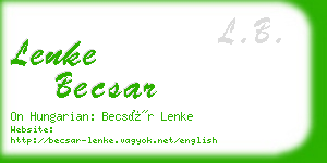lenke becsar business card